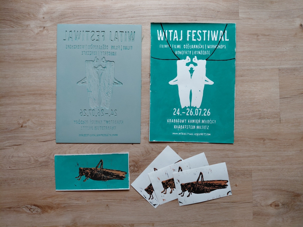 Linoschnitt für das Witaj Festiwal / Foto: Kati